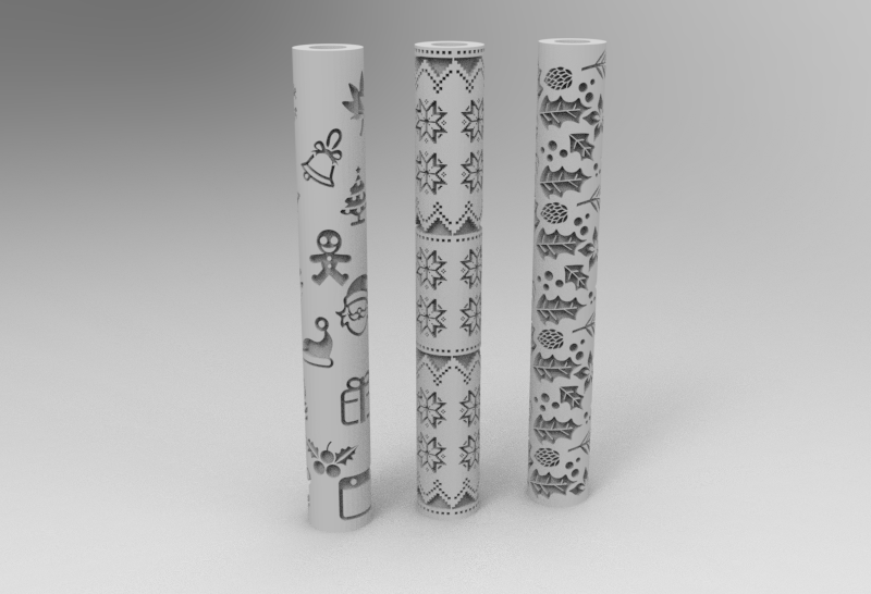 Xmas Rollers - Contains 3 rollers